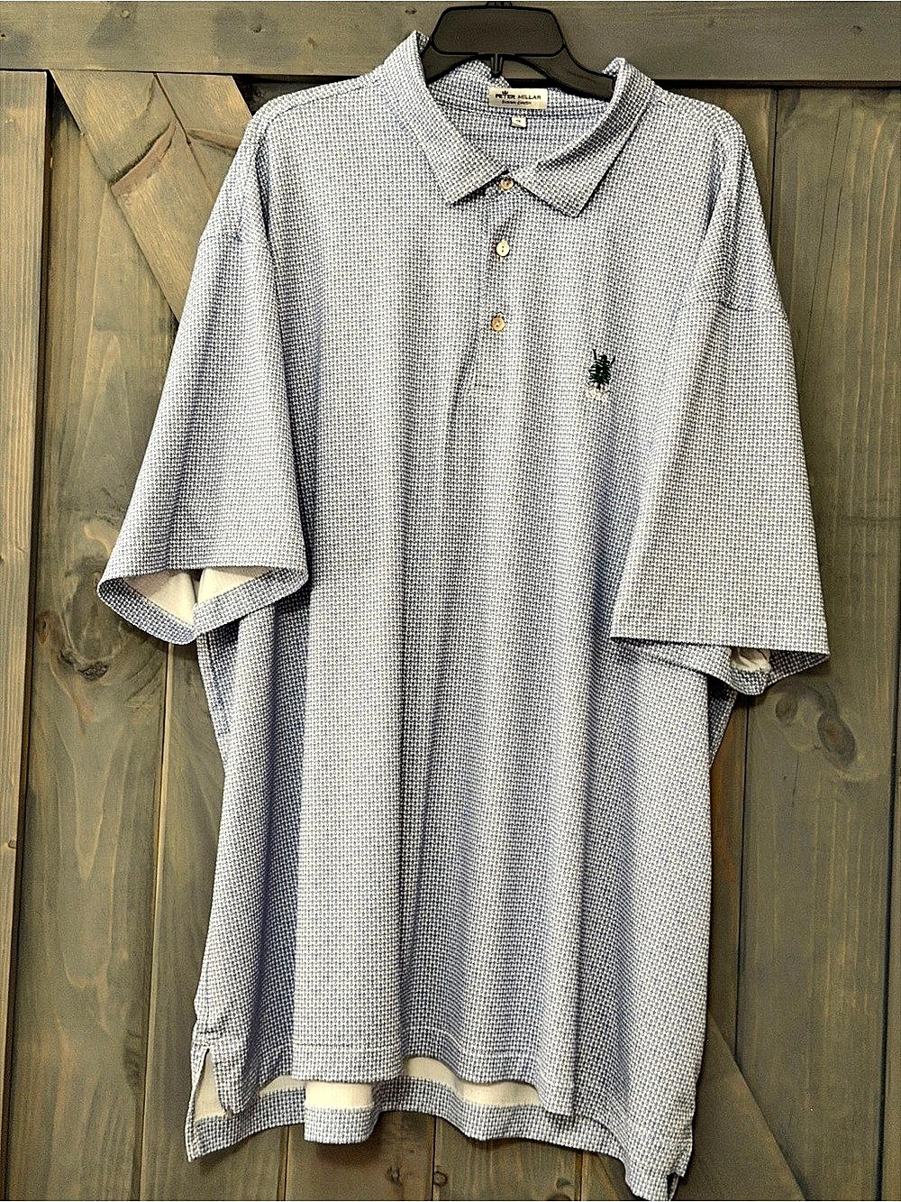Peter Millar Summer Comfort Performance Jersey Polo White & Blue 3X